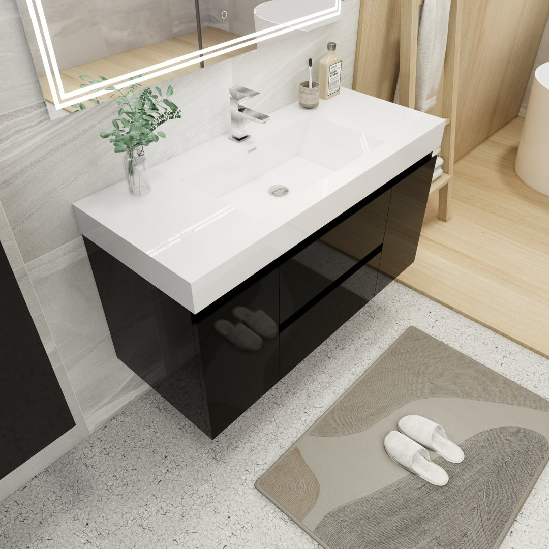 Carol-Ann 48" Wall-Mounted Single Bathroom Vanity Set